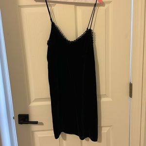 Black velvet mini dress